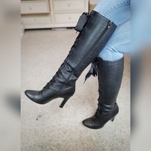 Sexy Lace-Up Leather Boots